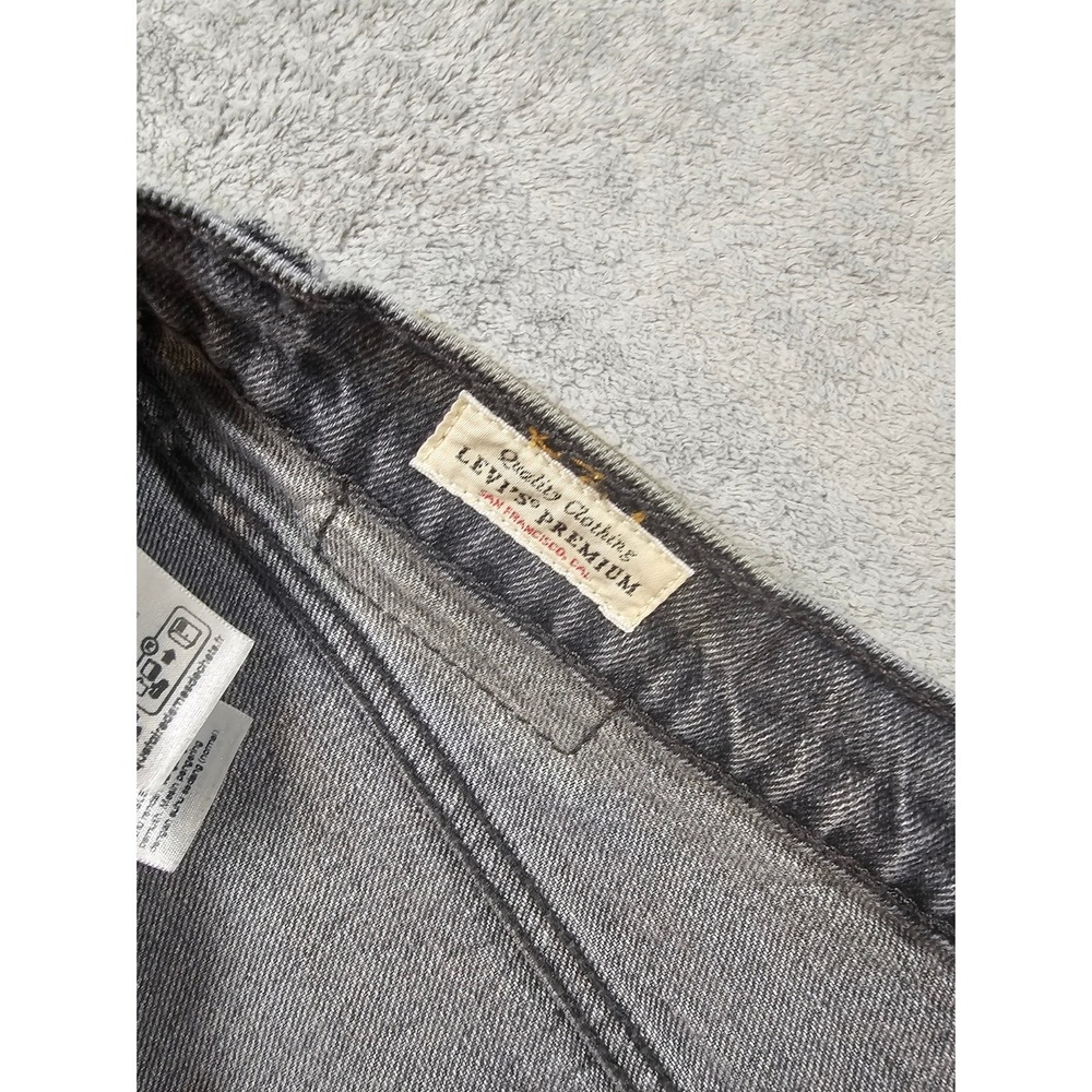 Levis Premium Ribcage Straight Ankle Jeans Faded Black High Rise button fly y2k - Picture 7 of 8